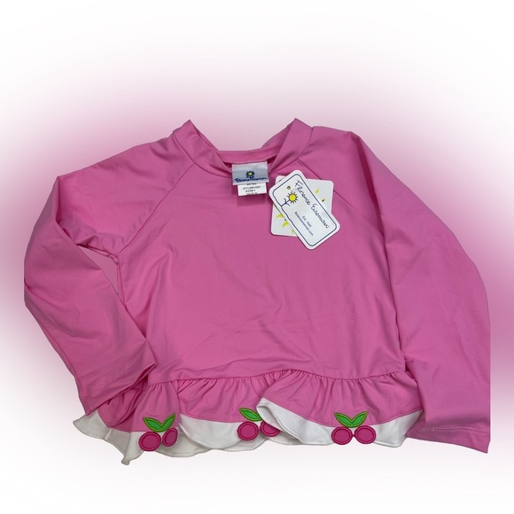 NWT Florence Eiseman Long Sleeve Cherry Rash Guard Shirt 4 - Picture 1 of 2
